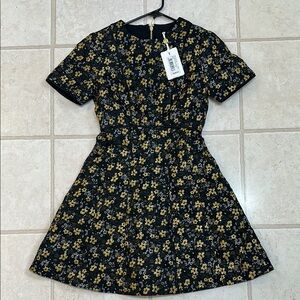 Ted Baker Black and Gold Floral Dress